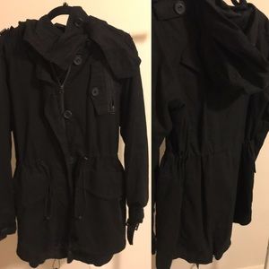 Vila black long parka